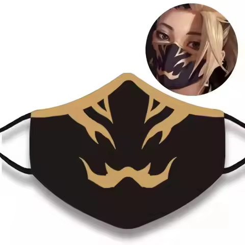 LOL KDA Akali Cosplay Mouth Masquerade Face Anime Halloween Party Mask Elastic Reusable Washablex;4'