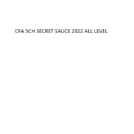 CFA  SECRET SAUCE 2022
