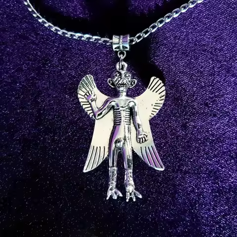 Pazuzu Necklace Occult Demonic Flying Demon Protection Sigil of Lucifer Pendant Necklace Amulet Shie