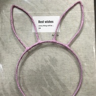 Checkered bunny ears hairpin