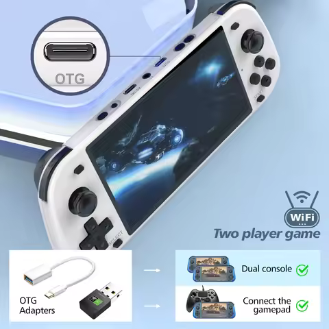 5.1 Inch R50S Retro Handheld Game Console 854*480 Large Screen Linux System Portable Pocket Video Ga