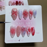 369. rose summer design fake nails 09