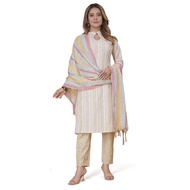 Kapas Baju dengan seluar  selendang satu Set Untuk Wanita/Perempuan (Penghantaran Dalam 3-5 Hari)
