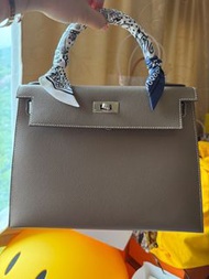 Hermes Kelly 28 Etoupe大象灰 PHW Epsom