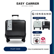 Giordano 18" Trolley Document Luggage Bag Pilot Case Sleek Style 100% PC Polycarbonate Laptop Compar