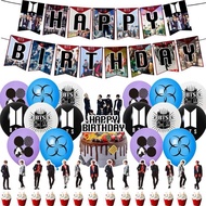 [Ready Stock] Korea KPOP  BTS themed Happy birthday party  decorations Set