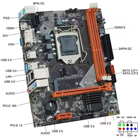 B75 Motherboard Desktop Motherboard M.2 LGA1155 for I3 I5 I7 CPU Support Ddr3 Memory LGA1155 Motherb
