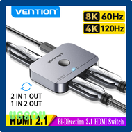 VGSDV Vention 8K HDMI Splitter 4K144Hz 2 In 1 Out for TV Xiaomi Xbox SeriesX PS5 HDMI Cable Monitor Projector HDMI 2.1 Switch Switcher XZVBH