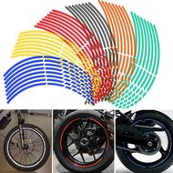 16PCS Waterproof 18 Inch Motorcycle Car Wheel Tire Reflective Sticker Rim Warning  Sticker Sport Rim Motor Hiasan Tayar