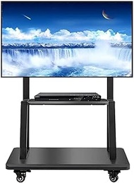 Tv Rack stand wall bracket Universal Rolling TV Stand, Tall Swivel Freestanding Trolley with Shelf, Fits 55/60/65/70/75 inch LCD LED Plasma Flat Panel, Load 110kg TV Rack