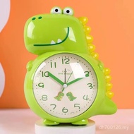 Silent Alarm Clock Student Speaking Multifunctional Bedroom Clock Dinosaur Night Light Bedside Voice