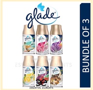 [BUNDLE OF 3] GLADE Automatic Spray Refill Air Freshener 225ml | Ocean Escape | Lemon | Peony