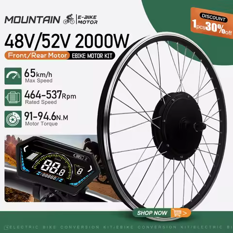52V 2000W Electric Bicycle Conversion Kit 48V2000W Rear Bicycle Hub Motor Wheel 20/26/27.5/28/29inch