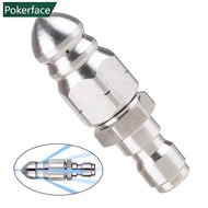 POKERFACE 1/4" Stainless Steel Water Jet High Pressure Sprayer Nozzle Clean Sewer Pressure Washer Qu