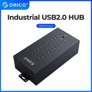 ORICO IH20P USB2.0 HUB 20พอร์ตแยก USB อุตสาหกรรมพร้อมอะแดปเตอร์ไฟฟ้าอิสระ150W สำหรับ Windows Mac OS 