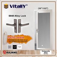 (Pre Order) Vitally 830A Swing Aluminium Door / Toilet Door / Pintu Bilik Air / Installation for Klang Valley Only
