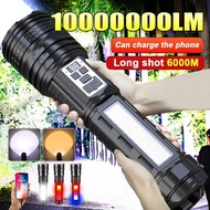 High Power Flashlight Super Big Flashlight USB Charging Most Strong LED Long Range Torch Outdoor Cam
