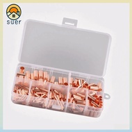 SUERHD 250Pcs Terminal Copper Connector, Multiple Models GT Tube Connector Copper Tube Connector, Te
