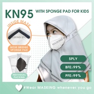 PREMIUM 【N95 + SPONGE KIDS EARLOOP HEADLOOP 】INDIVIDU PACKING 5 PLY Face Mask Kids KN95 Mask N95 Mas