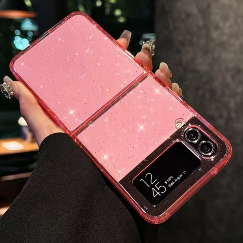 Z Flip 7 Case Bling Transparent Folding Cases for Samsung Galaxy Z Flip 7 6 5 4 8 Flip7fe Flip7 Flip