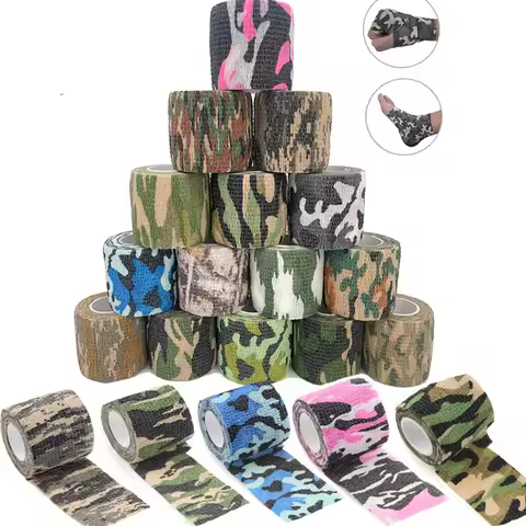 1 Roll 5*450cm Disposable Self-adhesive Flex Elastic Camouflage Bandage Tattoo Handle Grip Tube Wrap