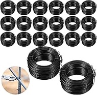 Rebar Tie Wire 16 Gauge Bailing Wire Roll Rebar Tie Tool Annealed Wire Multi Purpose Flexible Tie Wire Reel for Securing Rebar Home Decoration Industrial Tool, Total 984 Feet (Black,20 Roll)