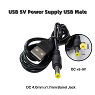 USB 5V Power supply USB Male To DC 4.0mm X 1.7mm Barrel Jack Connector for EV Pad SVI Mi TV box SONY