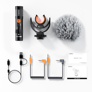 ไมโครโฟนกล้อง COMICA VM10 Pro พร้อม Shock Mountการควบคุมกำไรและ Muff ลมไมโครโฟนวิดีโอสำหรับสมาร์ทโฟน