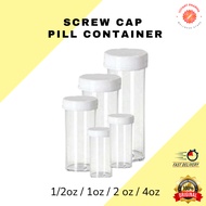 Screw Cap Cylindrical Pill Container (1/2oz / 1oz / 2oz / 4oz)