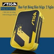 Stiga Table Tennis Racket Cover 2 Compartments - Genuine Stiga Table Tennis Square Racket Cover