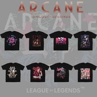 NEAT LEAGUE OF LEGENDS ARCANE Merch T-shirt JINX EKKO VI CAITLYN Anime Printed Short Sleeved Top for