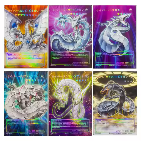 Yu-Gi-Oh DIY Cyber End Dragon Cyber Dragon Board Game Card Toysboys Hot Stamping Color Flash Collect