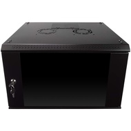 NavePoint 6U Server Rack Enclosure with Glass Door, Cooling Fan, Locks, & Removable Side Panels - 6U