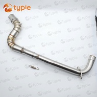 คอท่อZ เวฟ125R เวฟ125S เวฟ125ไฟเลี้ยวบังลม เลส สำหรับใส่ปลายท่อแต่ง ใส่ปลายท่อโยชิได้