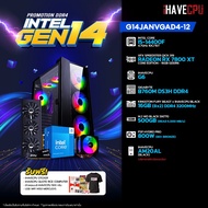 iHAVECPU คอมประกอบ G14JANVGAD4-12 INTEL I5-14400F 4.7GHz 10C/16T / XFX SPEEDSTER QICK 319 RADEON RX 7800 XT CORE EDITION - 16GB GDDR6 / GIGABYTE B760M DS3H DDR4 (REV.1.0) / KINGSTON FURY BEAST x iHAVECPU 16GB (8x2) DDR4 3200MHz BLACK