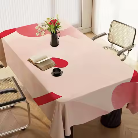 Marimekko-U-Unikko Flowers Themed Polyester Tablecloths Cute Designs for Home Kitchens Dining Rooms 