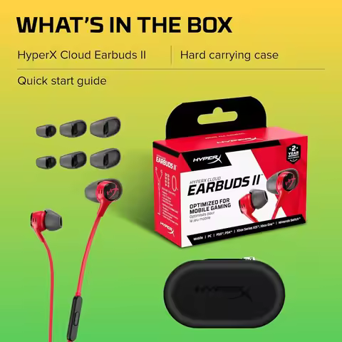 HyperX Cloud Earbuds II 2 Gaming Earphone With Mic Immersive Wired In-game Audio In-Ear Headphone Fo