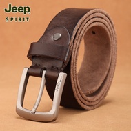 [Accessories] JEEP JEEP First Layer Cowhide Belt Men Genuine Leather Youth Belt Casual Pin Buckle Me