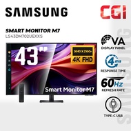 Samsung 43" LS43DM702UEXXS VA 4K HDR10 60Hz 4ms Tizen Build-In Speaker USB-C Smart Monitor
