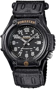 FT500WC-1BV Men's Forester Illuminator LED Light Black Dial Velcro Band Analog Watch, Black, Analog