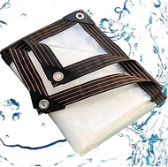 Clear Waterproof Tarpaulin with Grommets and Ropes 7x20ft, Heavy Duty Plant Tarp Canopy, Plant Rainp