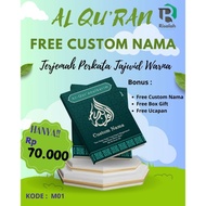 AL QURAN CUSTOM TAJWID COLOR FREE CUSTOM NAME A5 SIZE