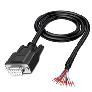 Jienk 6.56Ft 24AWG VGA Female RS232 15Pin Serial Extension Cable, DB15 3Row 15-Pin Gold Plated Conne