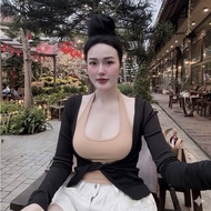 Women's Two-Piece Shirt Set Twisted Belly to Create Fashion Highlights H HY553