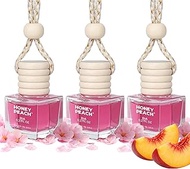 Air Jungles Hanging Car Air Freshener Diffuser 3 Count, Honey Peach Scent Long Lasting Each Up to 45
