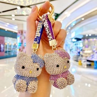 Diamond KT Cat Keychain Fashion Ladies Bag Pendant Cute Doll Car Key Chain Ring Small Gift 1.24G