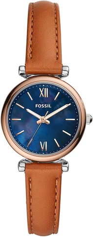 Fossil ES4701 Carlie Mini Three-Hand Black Leather Women's Watch