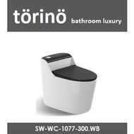 torino  WC 1077 Black One Piece  Siphonic Water Closet 300mm 12 Inch S-Trap Toilet Bowl (Jamban) 马桶