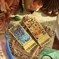 寓见诚品 流光印象系列复古名画金属书签油画花卉镂空流苏书签Yujian Eslite Flowing Light Impression Series Retro Famous Paintingsmpt