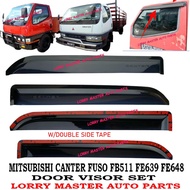 J134S06 DOOR VISOR SET BLACK (1 PAIR) MITSUBISHI CANTER FUSO FB511 FE639 FE648 LORRY TRUCK AKSESORI